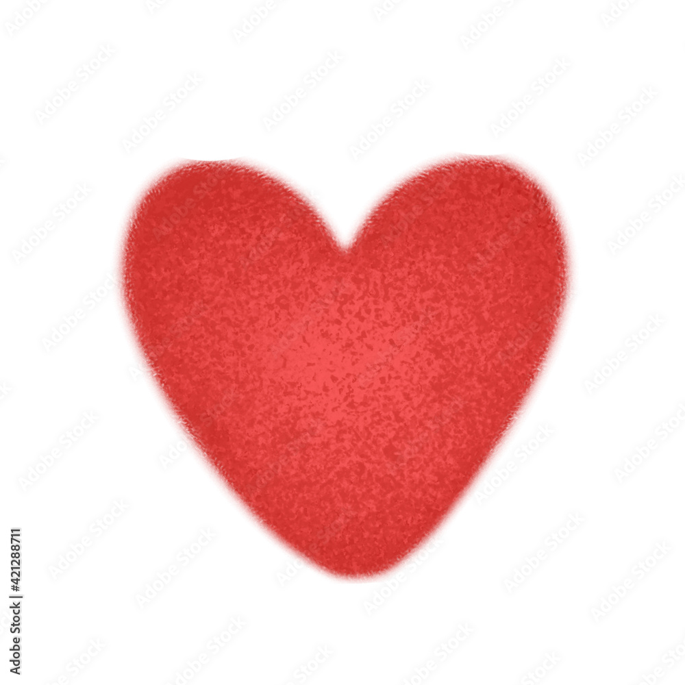 Clipart red heart. Valentine's Day. Wedding invitation. Cute illustration in cartoon childish style. The image is isolated on a white background.