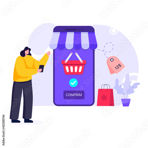 
Flat illustration of order confirmation, flat vector

