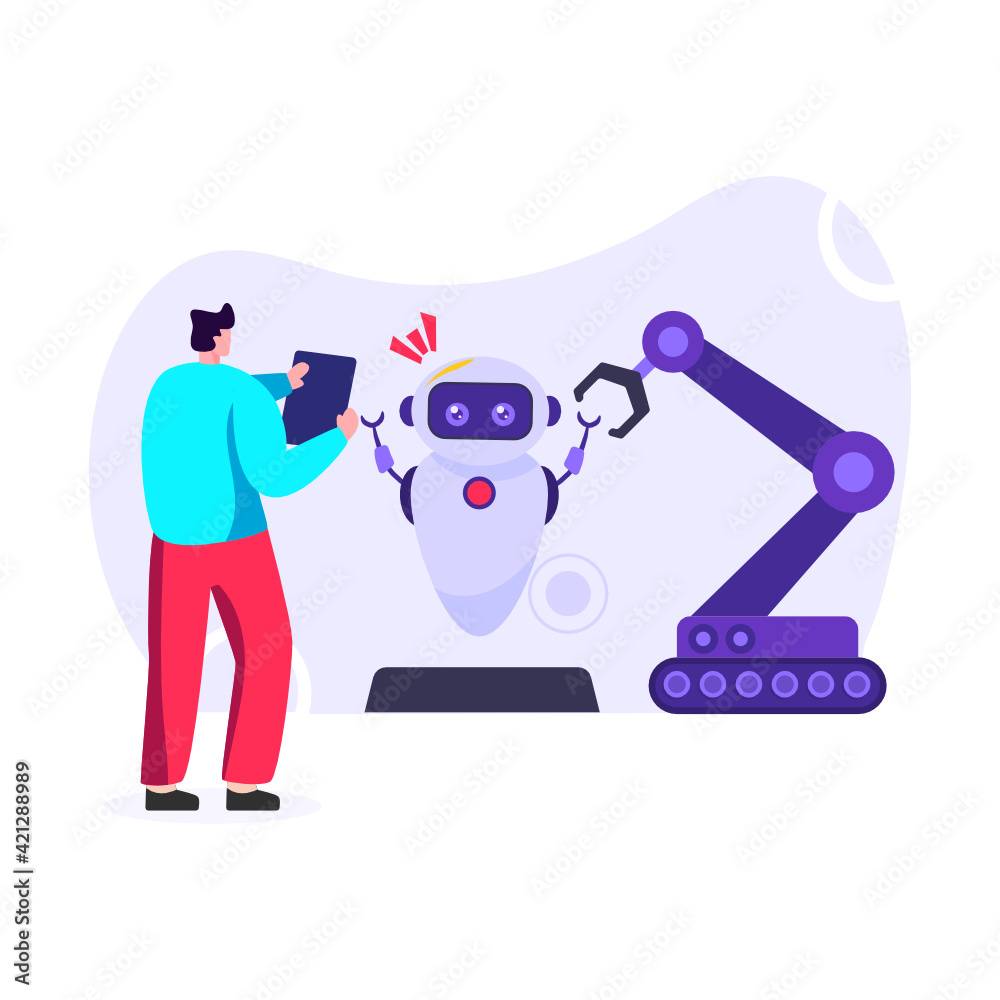 Robot engineering flat illustration editable vector design
Robot engineering flat illustration editable vector design
