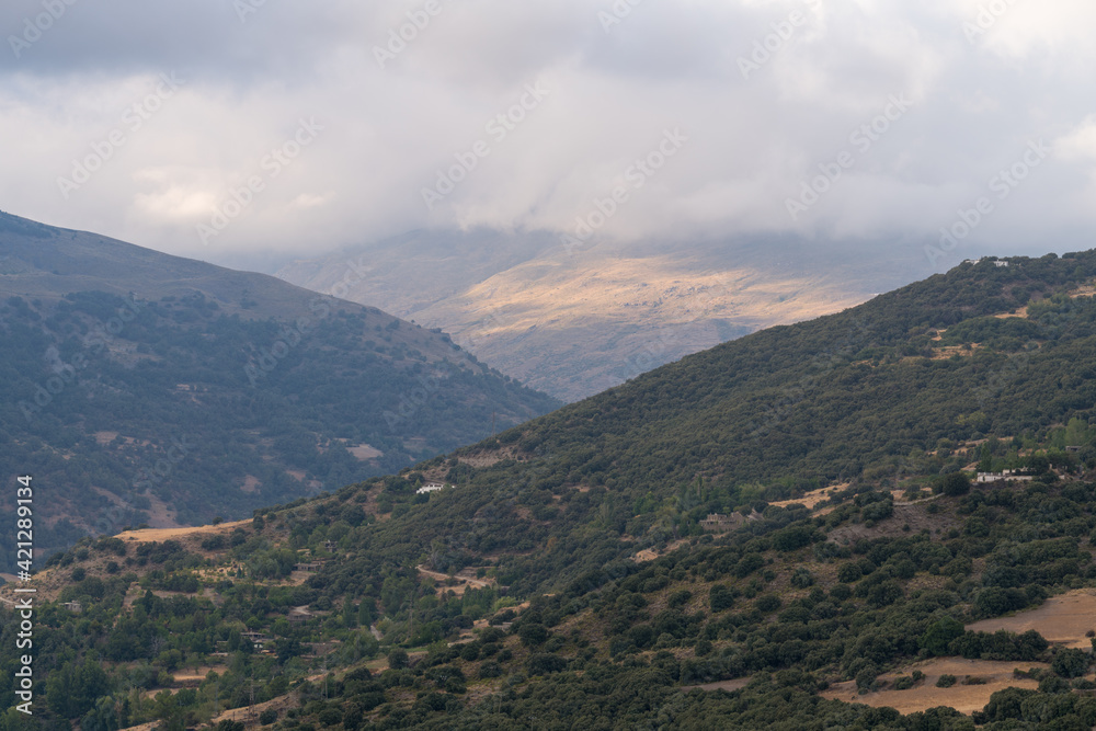 Mountainous landscape in Sierra Nevada in southern Spain