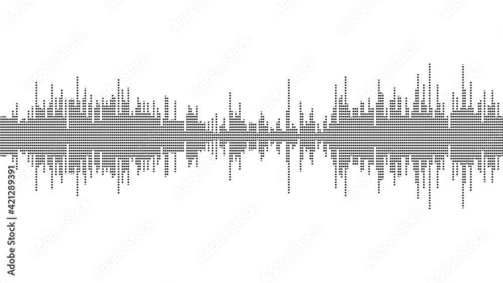 Visualization of voice record, artificial intelligence. Music equalizer, audio waves sound digital player waveform, recorder signal. Multicolored digital sound wave. Audio technology wave and design