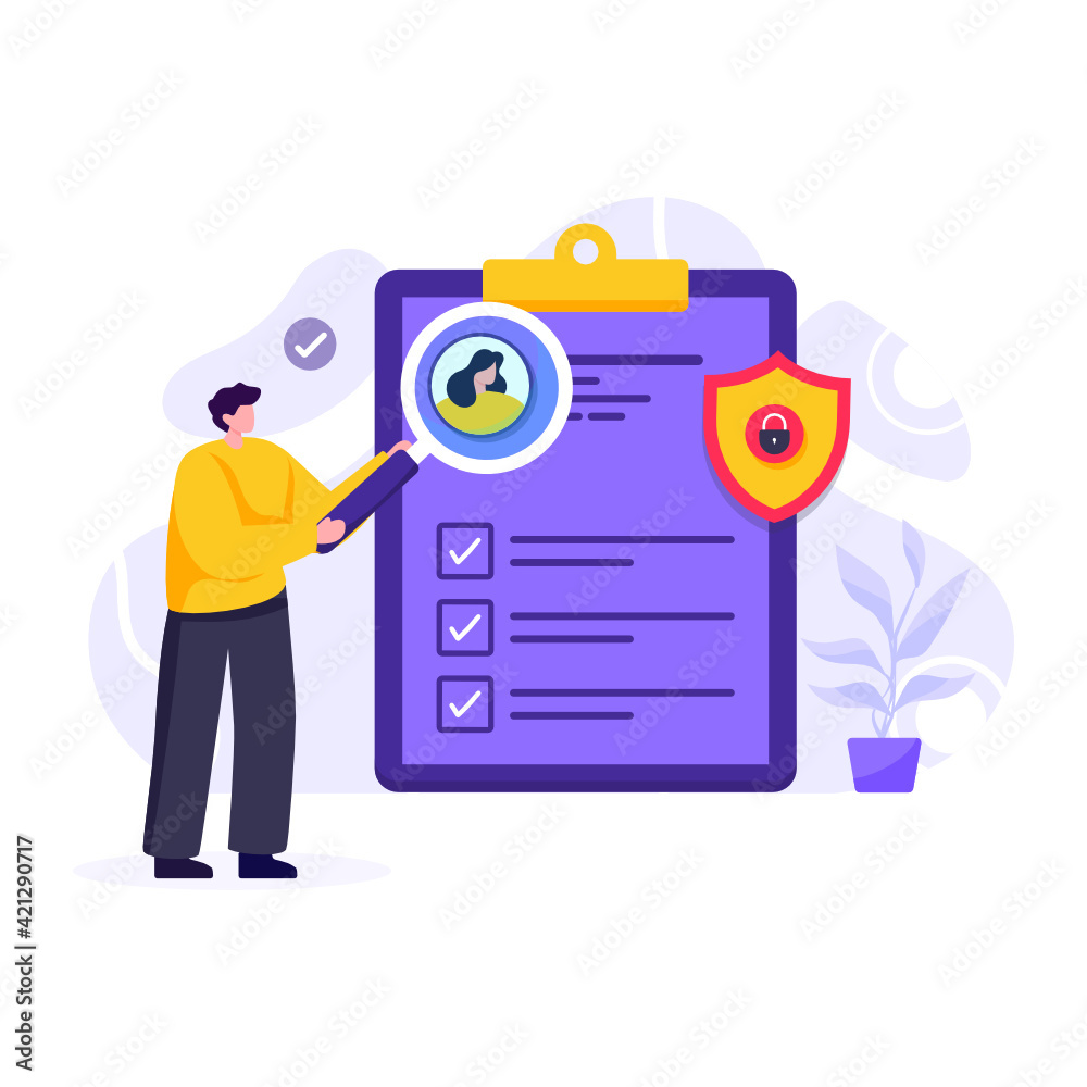 
Clipboard with shield, confidential information illustration

