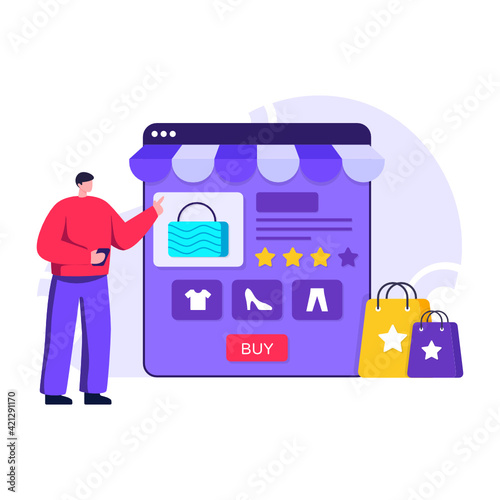 
Vector design of e commerce website, online shopping illustration design

