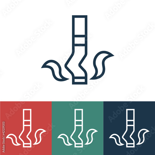 Linear vector icon with put out cigarette