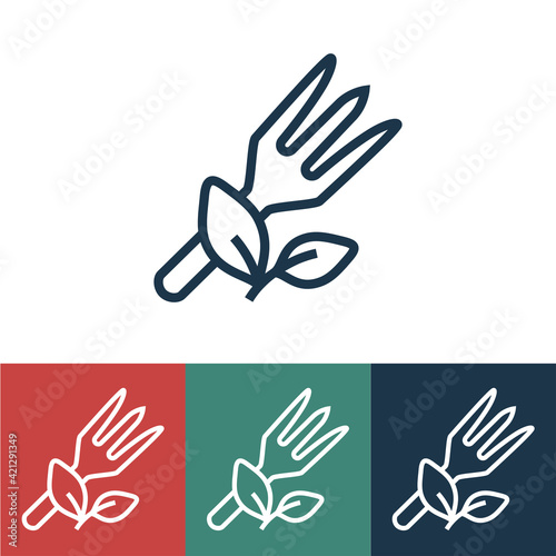 Linear vector icon with salad fork