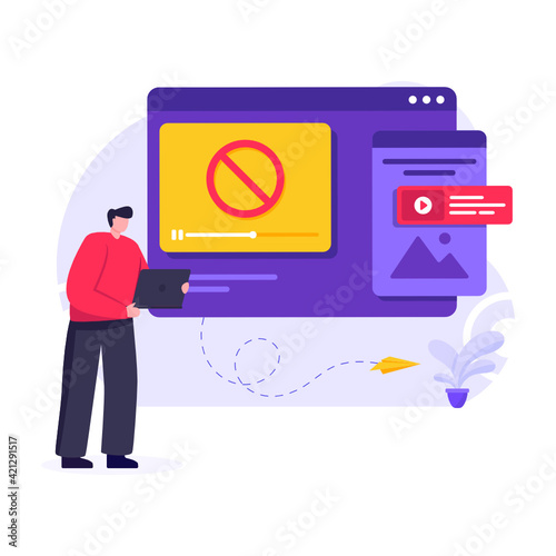 
Block ads in flat illustration design 

