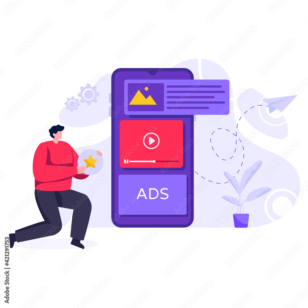 Online advertising in flat illustration design
Online advertising in flat illustration design