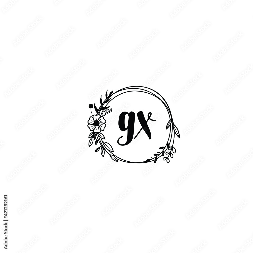 GX initial letters Wedding monogram logos, hand drawn modern minimalistic and frame floral templates GX initial letters Wedding monogram logos, hand drawn modern minimalistic and frame floral templates