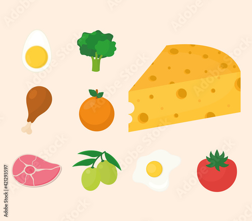 ketogenic icons set