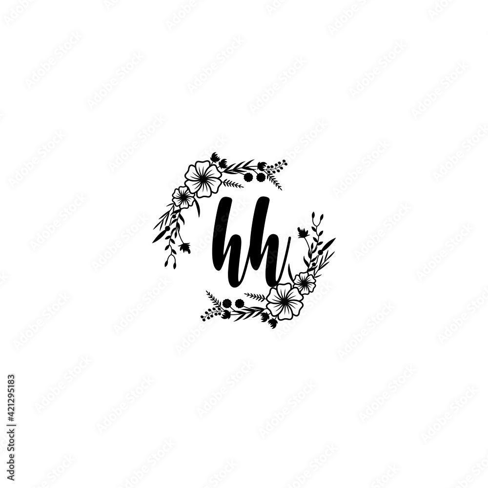 HH initial letters Wedding monogram logos, hand drawn modern minimalistic and frame floral templates HH initial letters Wedding monogram logos, hand drawn modern minimalistic and frame floral templates