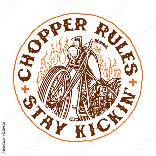 vector of classic custom motorcycle illustration