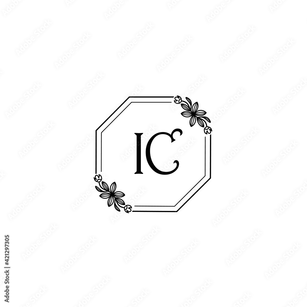IC initial letters Wedding monogram logos, hand drawn modern minimalistic and frame floral templates IC initial letters Wedding monogram logos, hand drawn modern minimalistic and frame floral templates