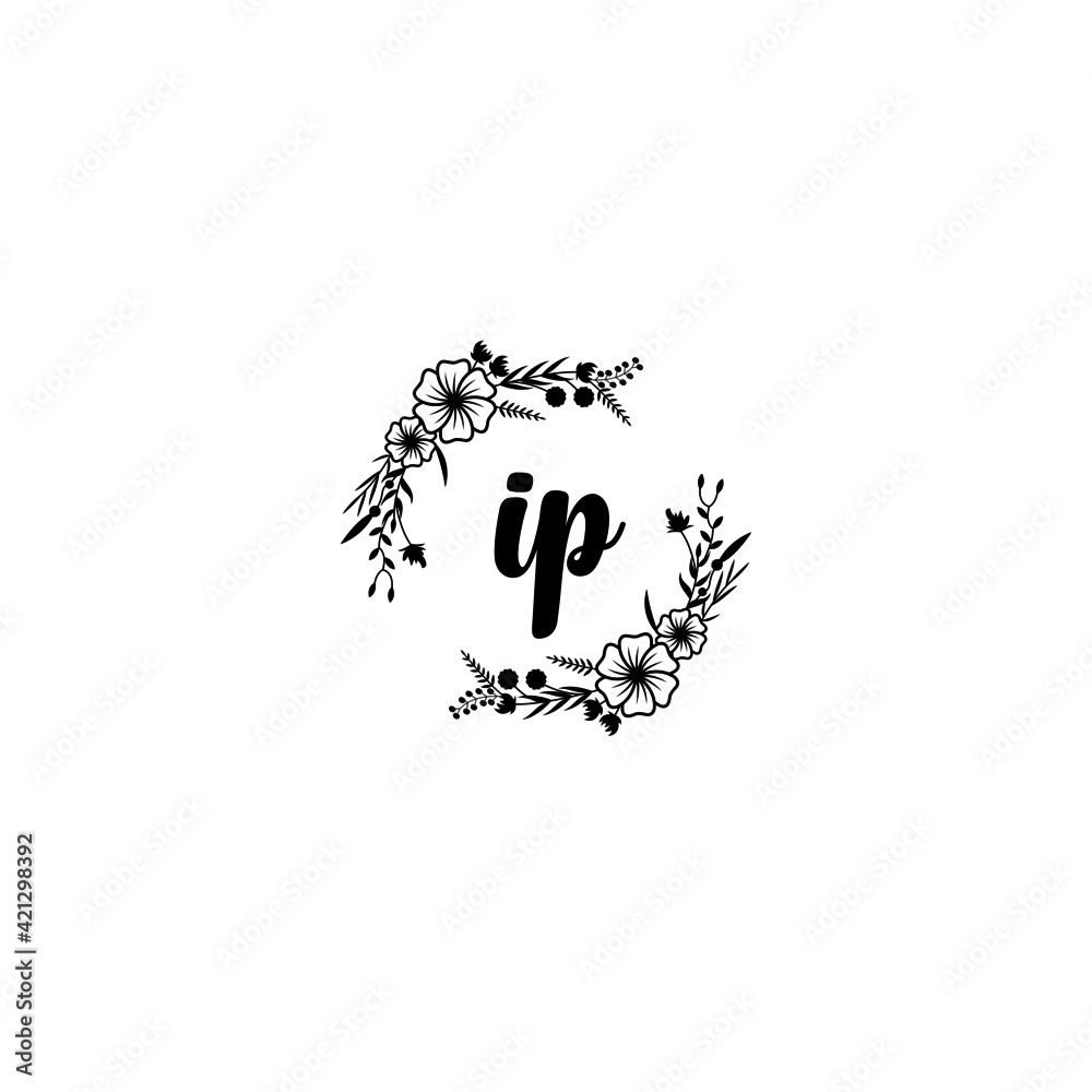 IP initial letters Wedding monogram logos, hand drawn modern minimalistic and frame floral templates IP initial letters Wedding monogram logos, hand drawn modern minimalistic and frame floral templates