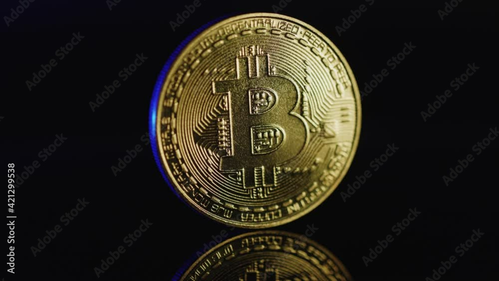Bitcoin Metall Coin on Dark Background Bitcoin Metall Coin on Dark Background