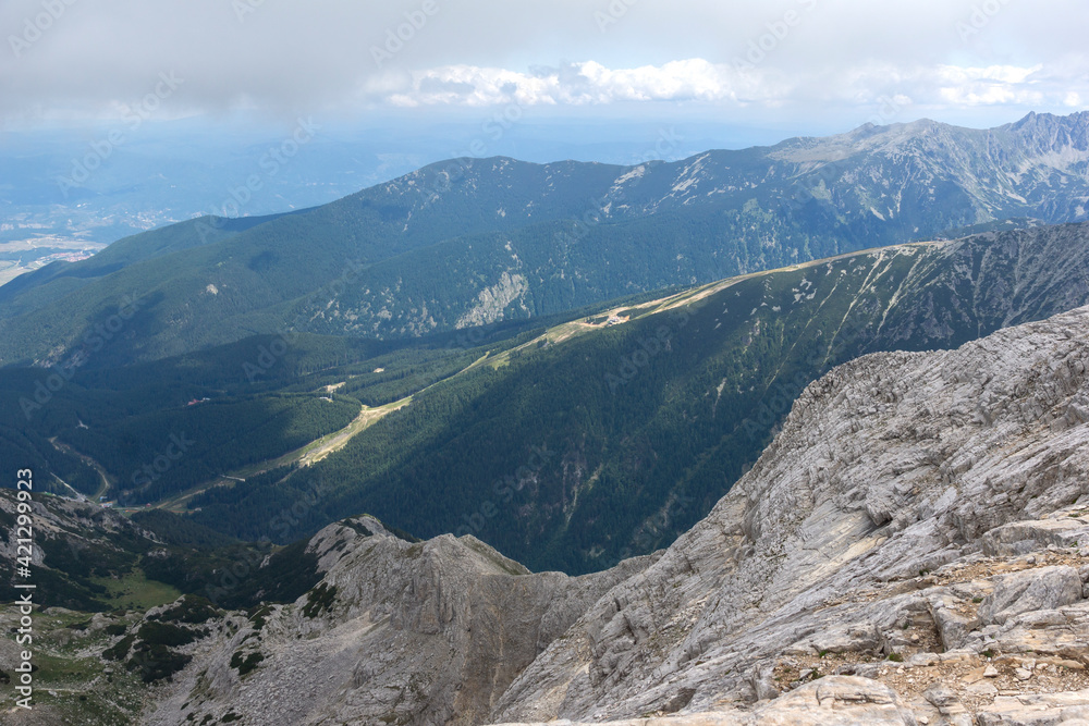 Fototapeta premium Landscape from Vihren Peak, Pirin Mountain, Bulgaria