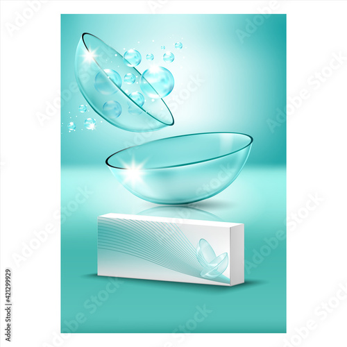 Contact Lenses Creative Advertising Poster Vector Illustration
