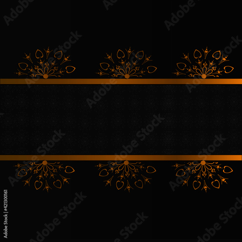 Golden abstract Mandal ornate pattern for background, invitations, cards, premium templates.