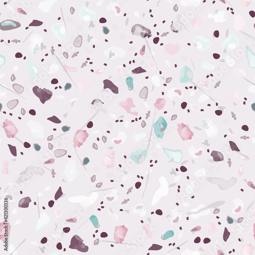 Terrazzo Texture Vector. Flooring Seamless Pattern