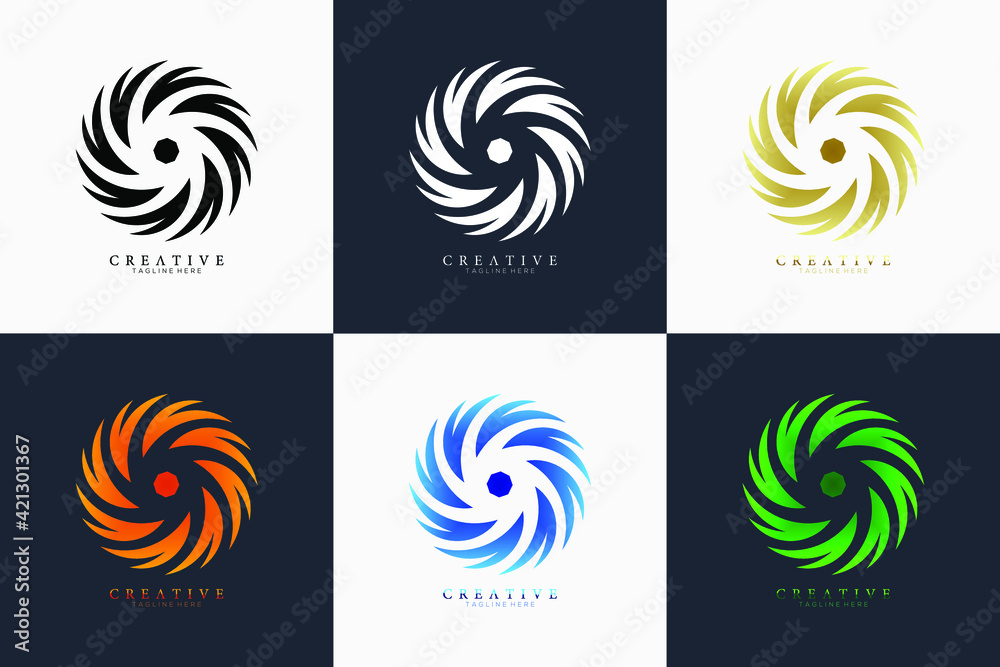 Set of creative black of hurricane cyclone wind logo template, spiral storm, Abstract concept graphic element Set of creative black of hurricane cyclone wind logo template, spiral storm, Abstract concept graphic element