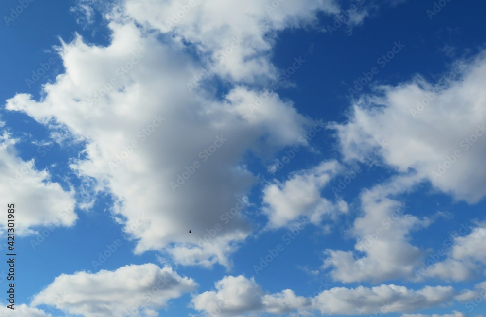 Beautiful sky view and big fluffy clouds Beautiful sky view and big fluffy clouds
