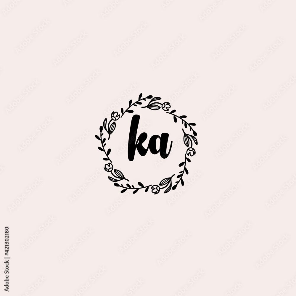 KA initial letters Wedding monogram logos, hand drawn modern minimalistic and frame floral templates KA initial letters Wedding monogram logos, hand drawn modern minimalistic and frame floral templates
