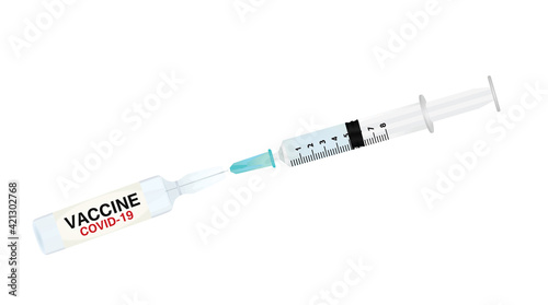 Vaccine covid-19 ampule template. vector illustration