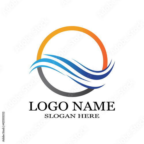 Water wave icon vector illustration design logo