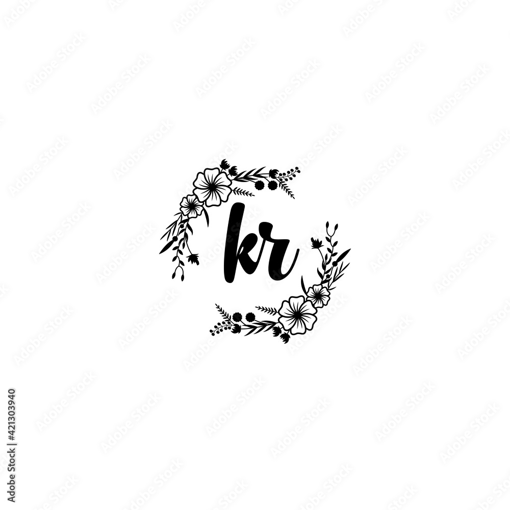 KR initial letters Wedding monogram logos, hand drawn modern minimalistic and frame floral templates KR initial letters Wedding monogram logos, hand drawn modern minimalistic and frame floral templates