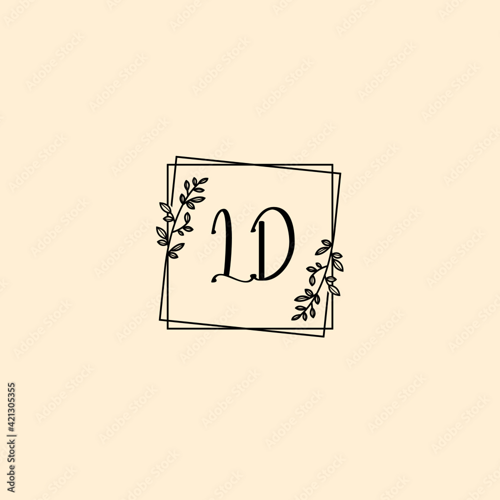 LD initial letters Wedding monogram logos, hand drawn modern minimalistic and frame floral templates LD initial letters Wedding monogram logos, hand drawn modern minimalistic and frame floral templates