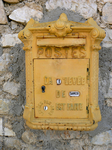 Old French post office mailbox