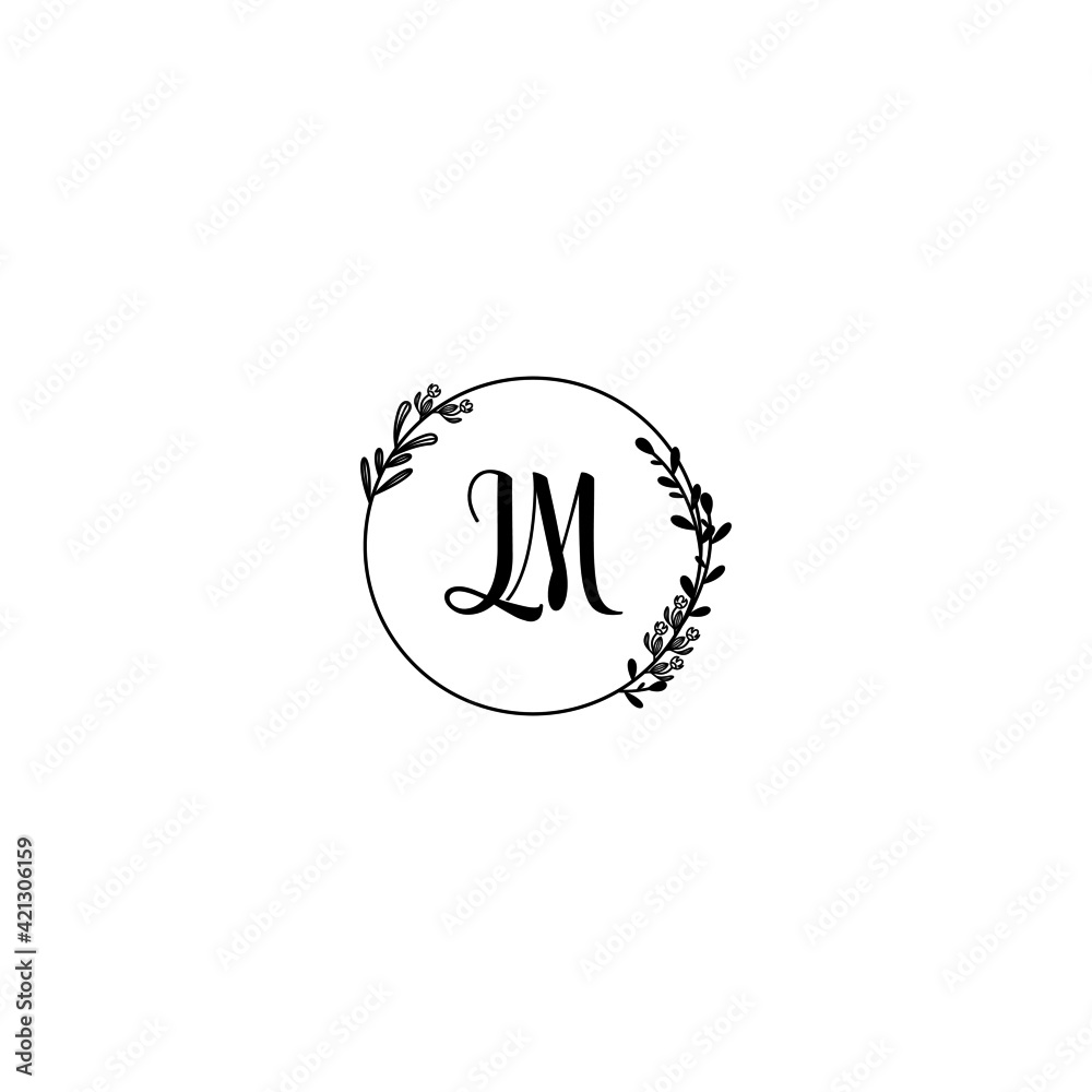 LM initial letters Wedding monogram logos, hand drawn modern minimalistic and frame floral templates LM initial letters Wedding monogram logos, hand drawn modern minimalistic and frame floral templates