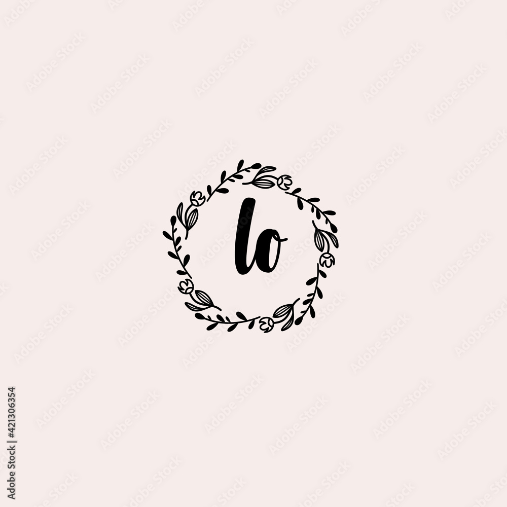 LO initial letters Wedding monogram logos, hand drawn modern minimalistic and frame floral templates LO initial letters Wedding monogram logos, hand drawn modern minimalistic and frame floral templates