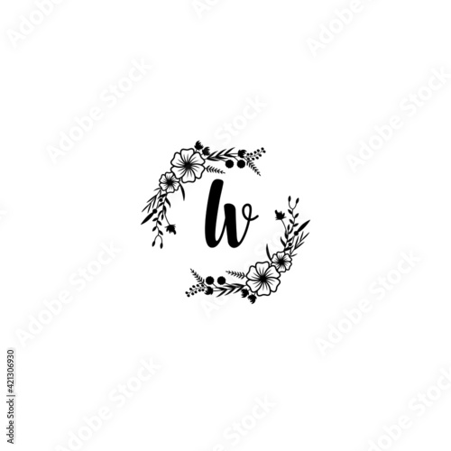 , initial letters Wedding monogram logos, hand drawn modern minimalistic and frame floral templates