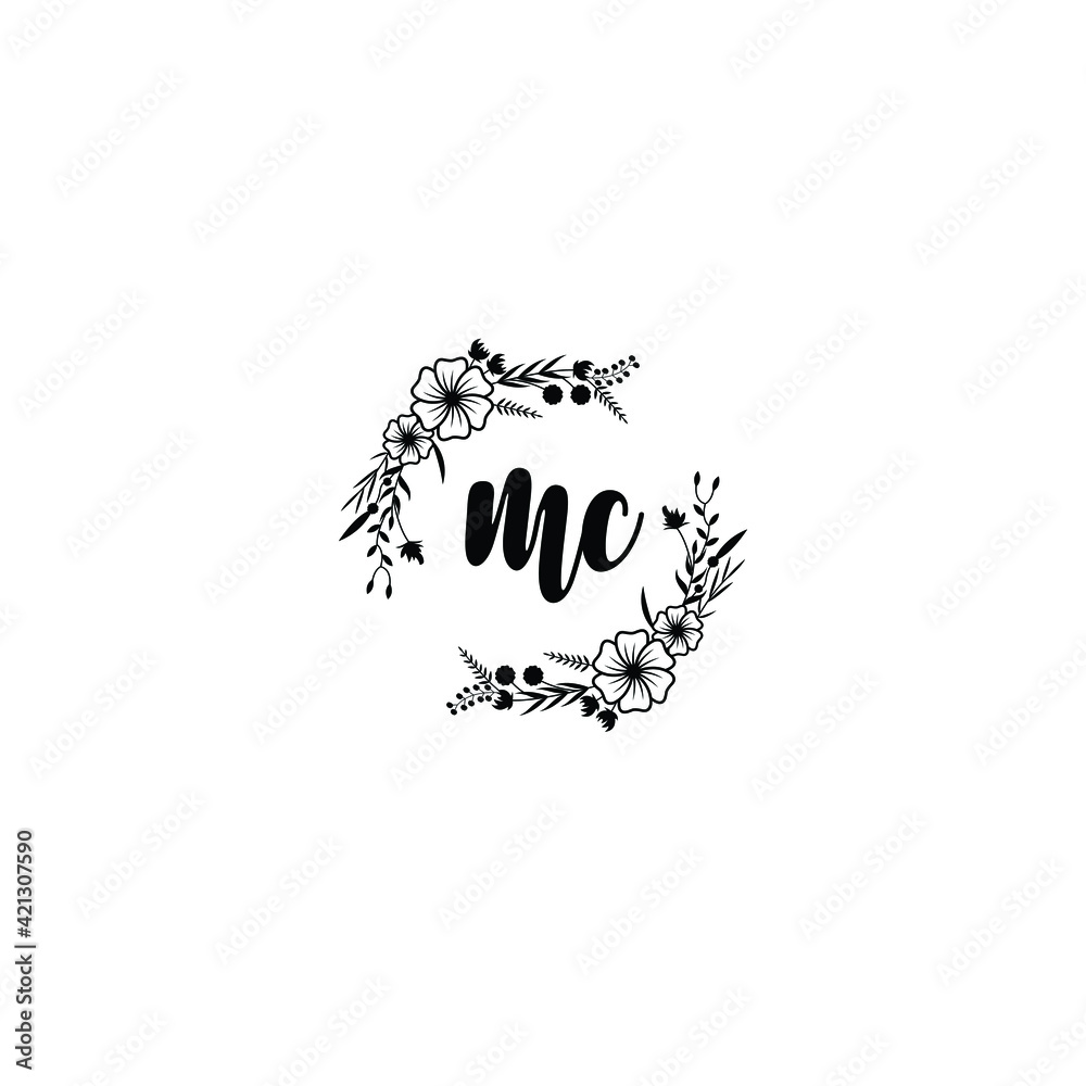 MC initial letters Wedding monogram logos, hand drawn modern minimalistic and frame floral templates MC initial letters Wedding monogram logos, hand drawn modern minimalistic and frame floral templates