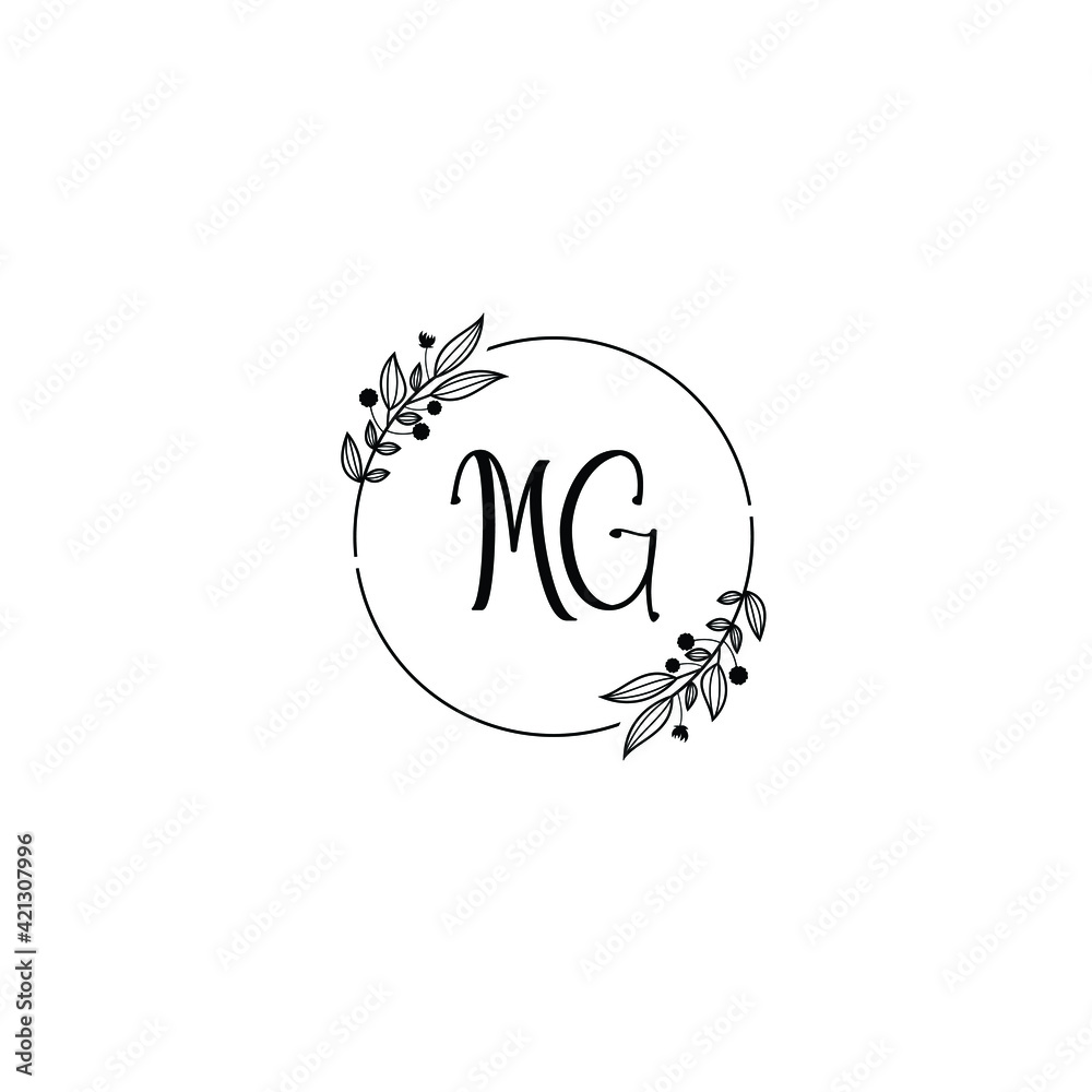 MG initial letters Wedding monogram logos, hand drawn modern minimalistic and frame floral templates MG initial letters Wedding monogram logos, hand drawn modern minimalistic and frame floral templates