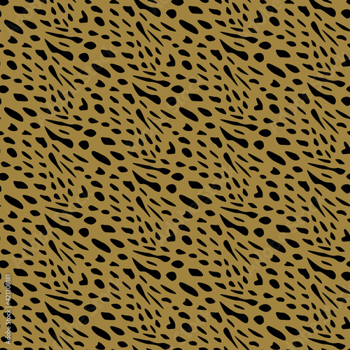 Vector seamless pattern of serval cat skin. Background design, textile decoration, animalistic print.