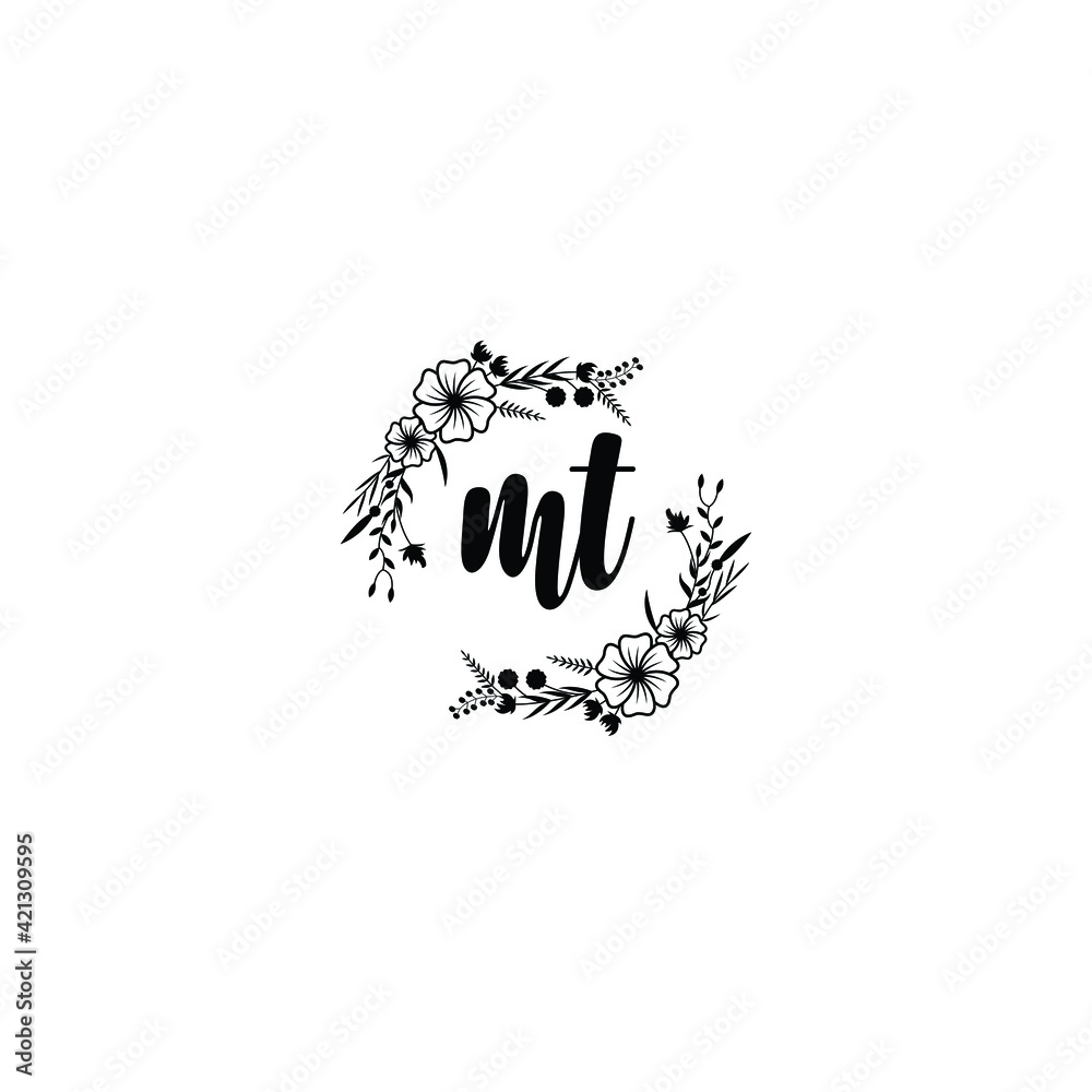 MT initial letters Wedding monogram logos, hand drawn modern minimalistic and frame floral templates MT initial letters Wedding monogram logos, hand drawn modern minimalistic and frame floral templates