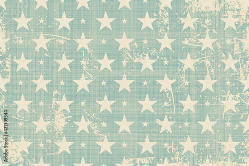 Abstract seamless pattern from stars with an effect of attrition in retro colors. Vector shabby vintage carpet. Background for ceramic tile, wallpaper, linoleum, textile, rug, web page