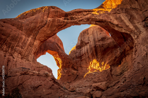 Sunset at Double Arch, Arches National Park, Moab, Utah © PCSpics