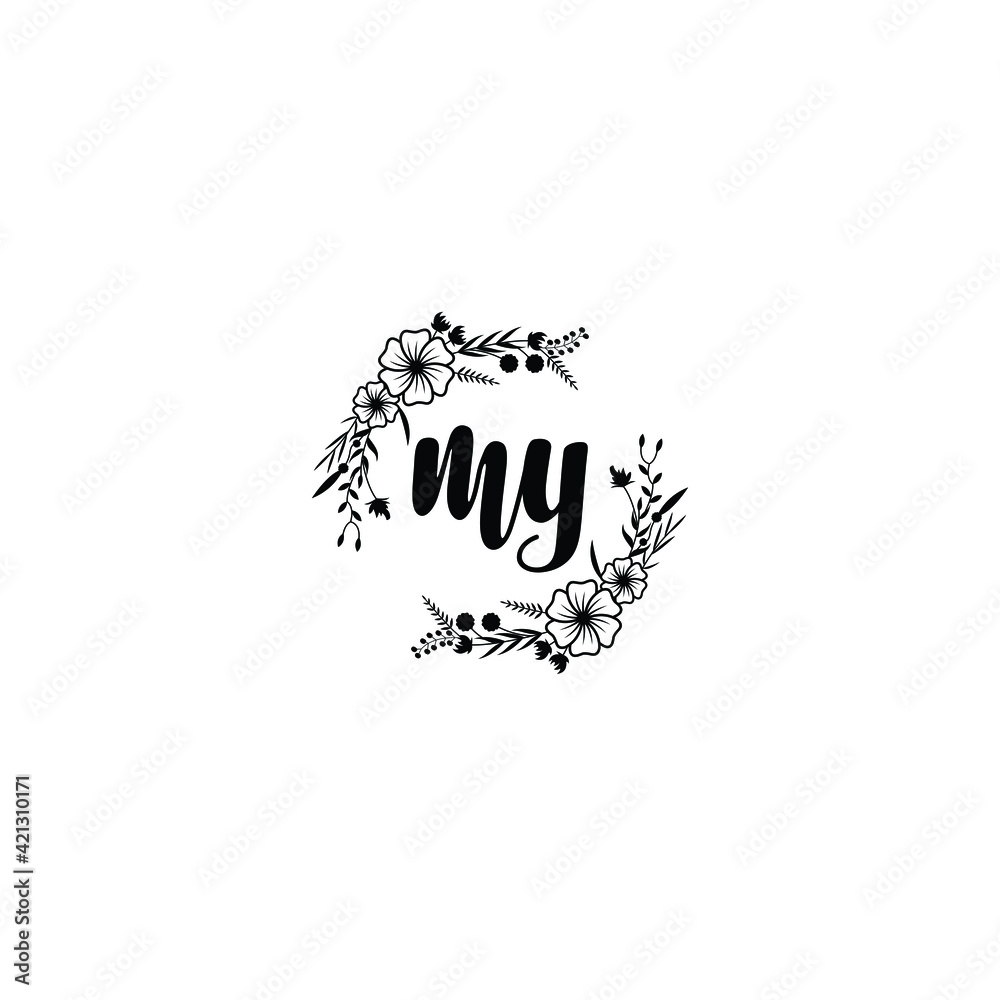 MY initial letters Wedding monogram logos, hand drawn modern minimalistic and frame floral templates MY initial letters Wedding monogram logos, hand drawn modern minimalistic and frame floral templates