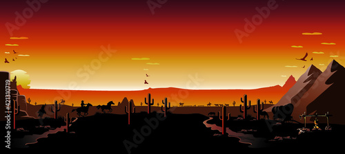 Sunset in the Desert