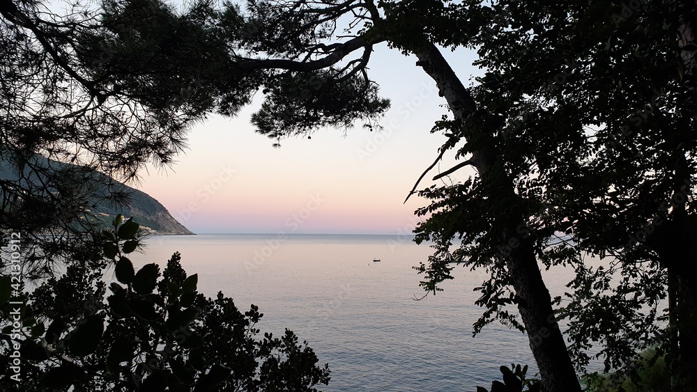 sunset over the river