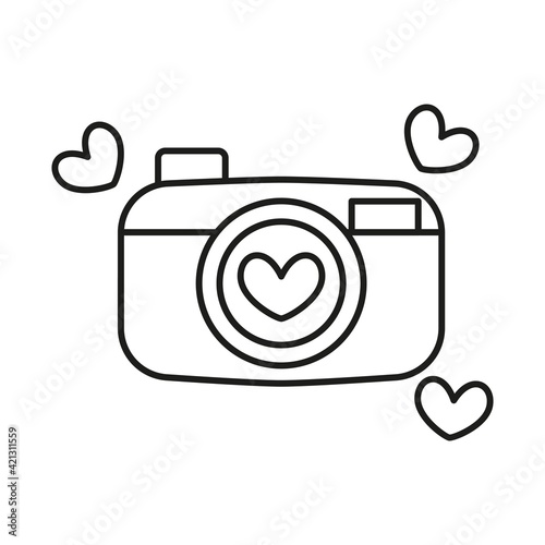 Isolated camera with hearts icon - Vector illustration