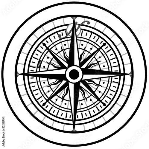 compass on black