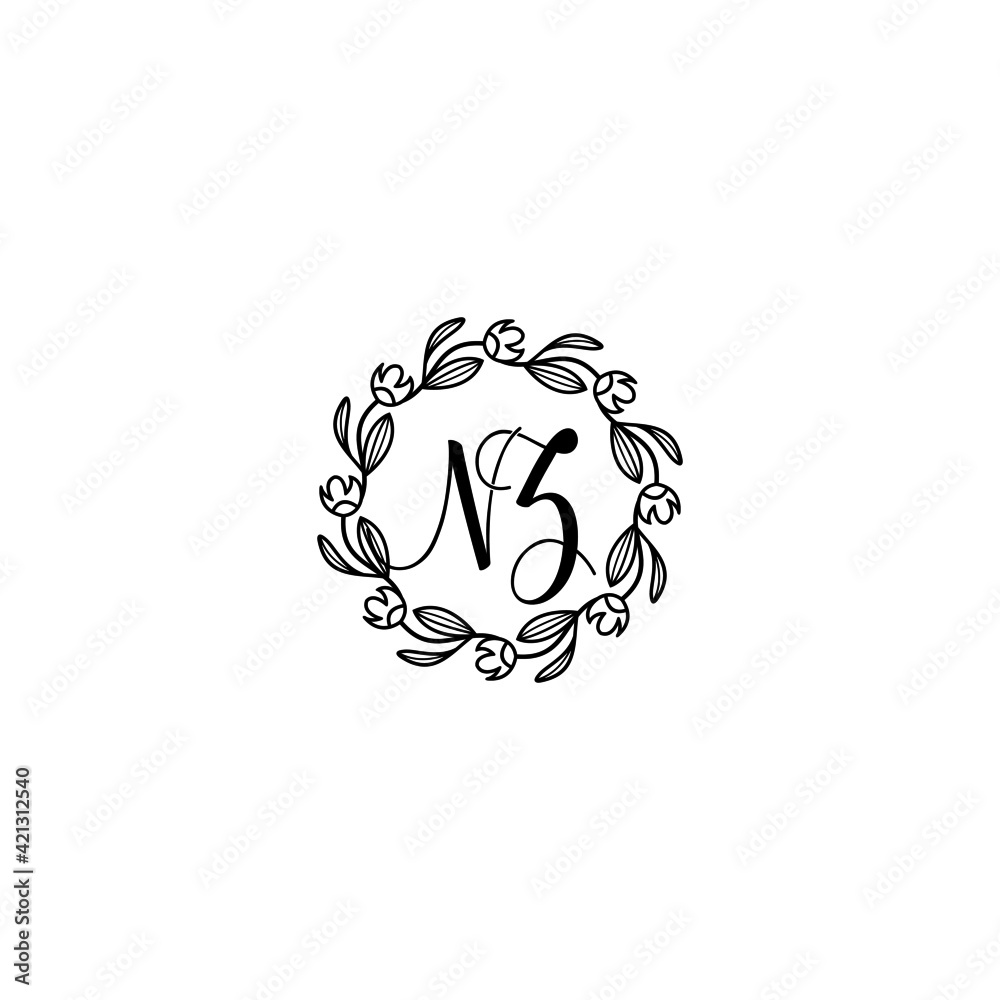NZ initial letters Wedding monogram logos, hand drawn modern minimalistic and frame floral templates NZ initial letters Wedding monogram logos, hand drawn modern minimalistic and frame floral templates