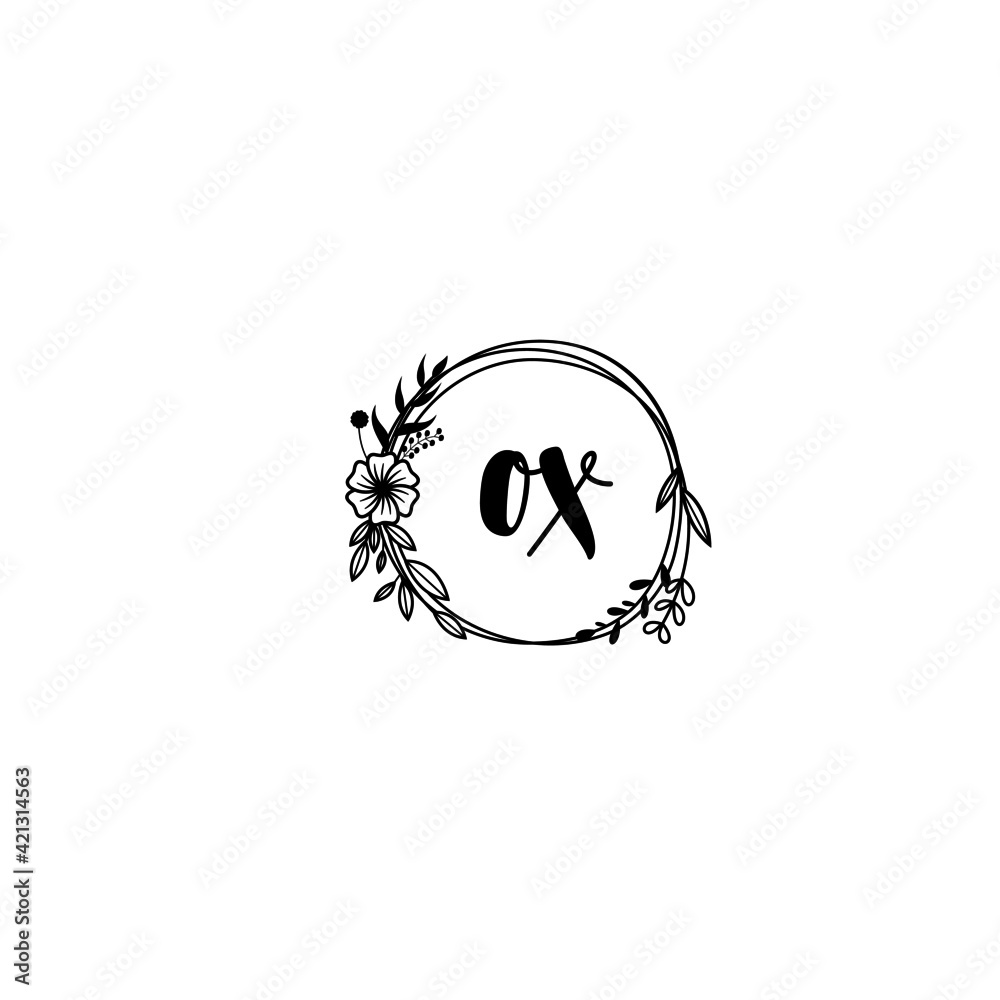 OX initial letters Wedding monogram logos, hand drawn modern minimalistic and frame floral templates OX initial letters Wedding monogram logos, hand drawn modern minimalistic and frame floral templates