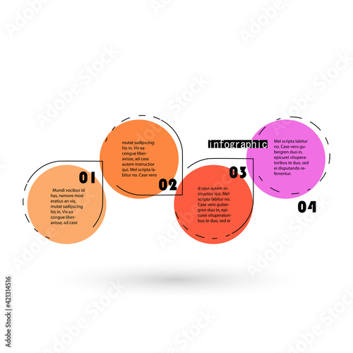 Modern abstract geometric background with various rounded linear shapes. Vector illustration of dynamic composition.