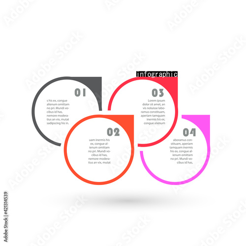 Modern abstract geometric background with various rounded linear shapes. Vector illustration of dynamic composition.