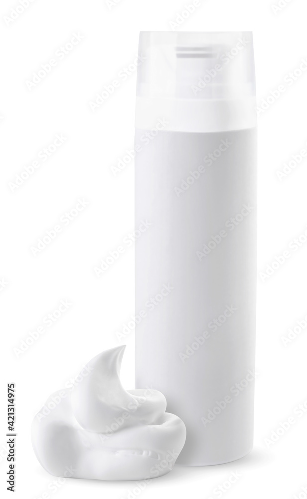 Shaving foam bottle on white background, isolated. Mockup, layout Shaving foam bottle on white background, isolated. Mockup, layout