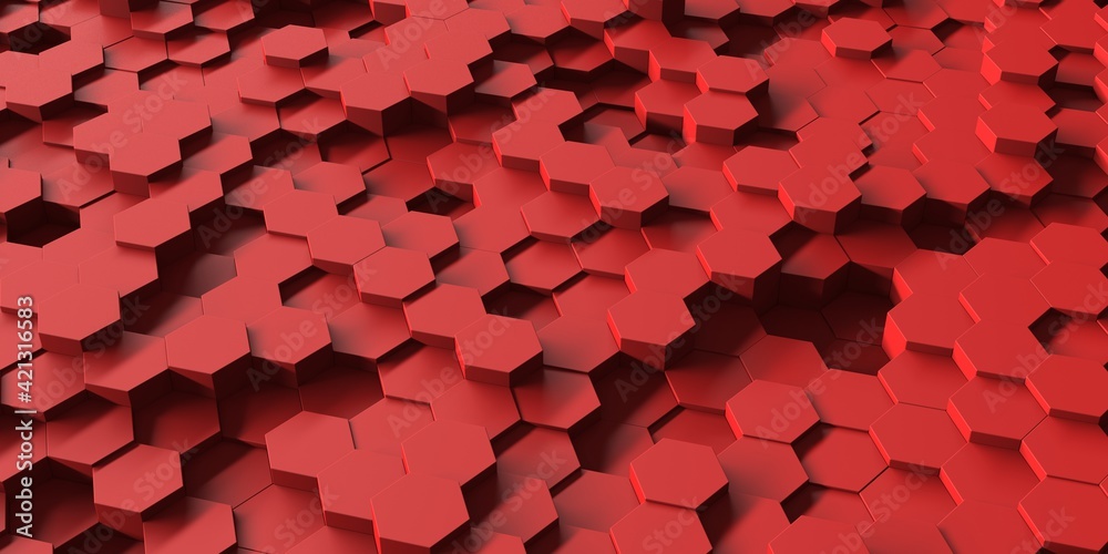 Hexagon Abstract Red Bricks Background Hexagon Abstract Red Bricks Background
